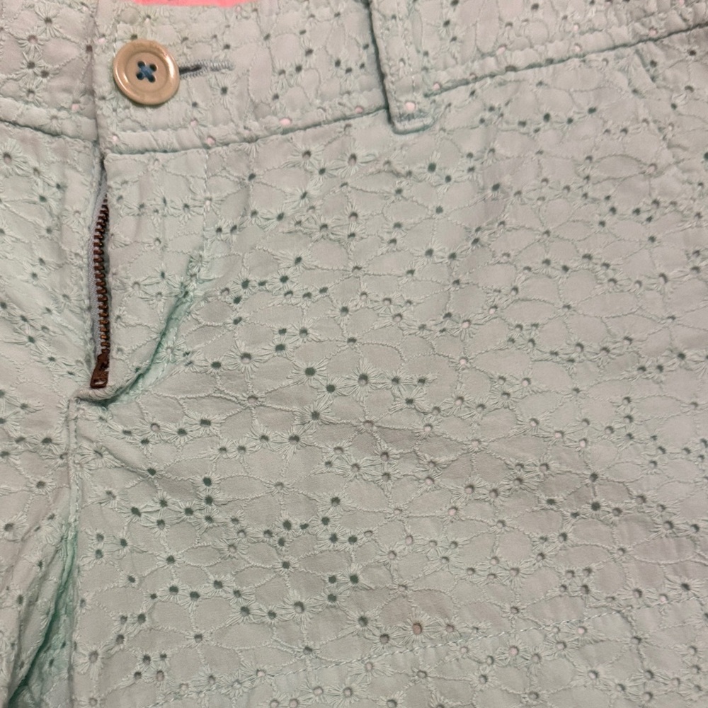 Lilly Pulitzer Mint Green Eyelet High Waist Shorts - Picture 4 of 5